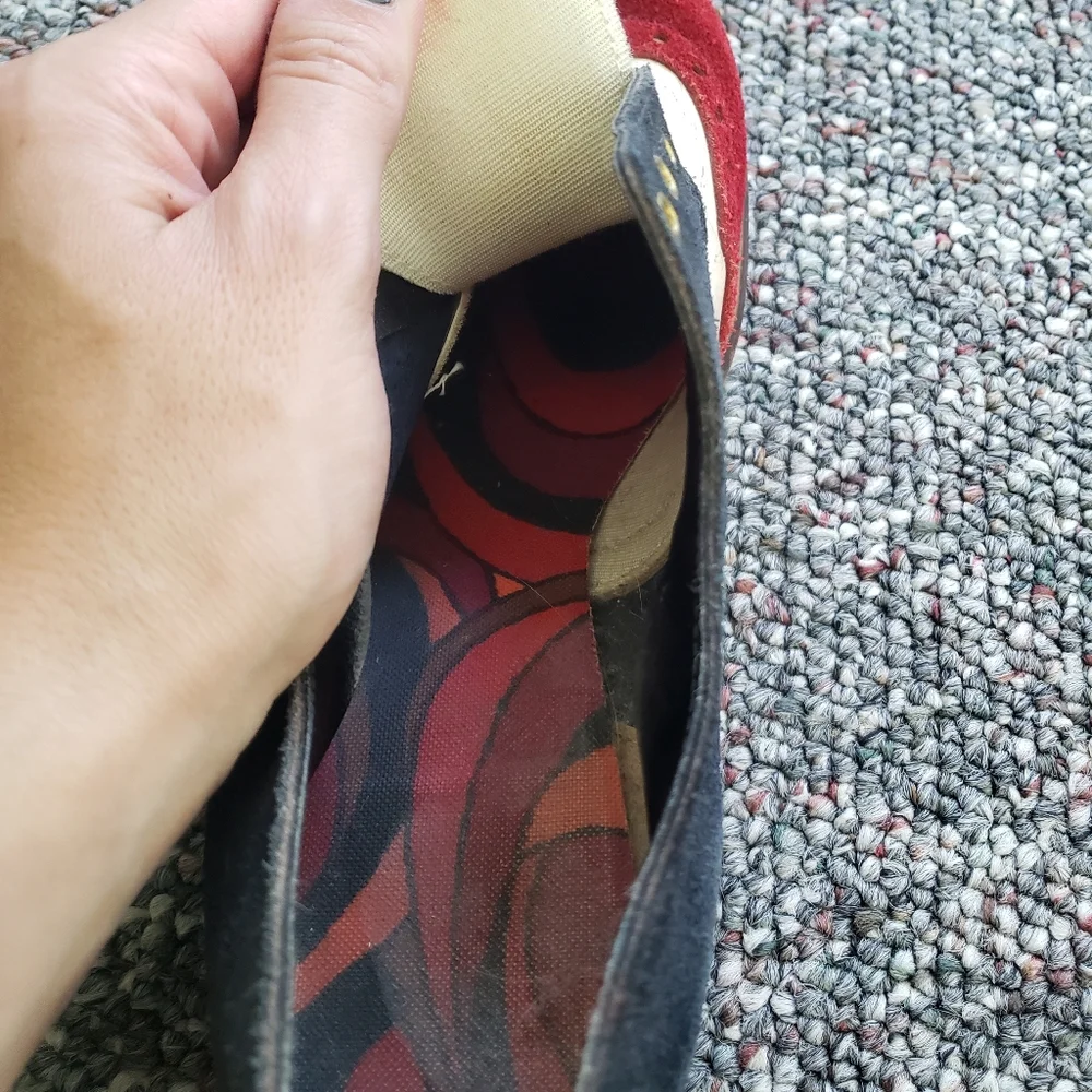 60s/70s Red, White, and Blue Suede Shoes - Picture 11 of 12